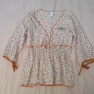 Vive Maria Floral Mesh Lettuce Trim Top